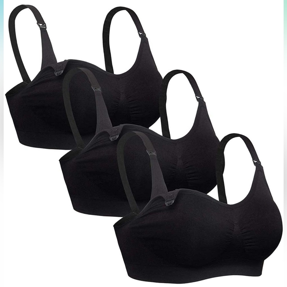 NWOT Seamless Nursing Bra - Black - Size XL (Bundle of 3)